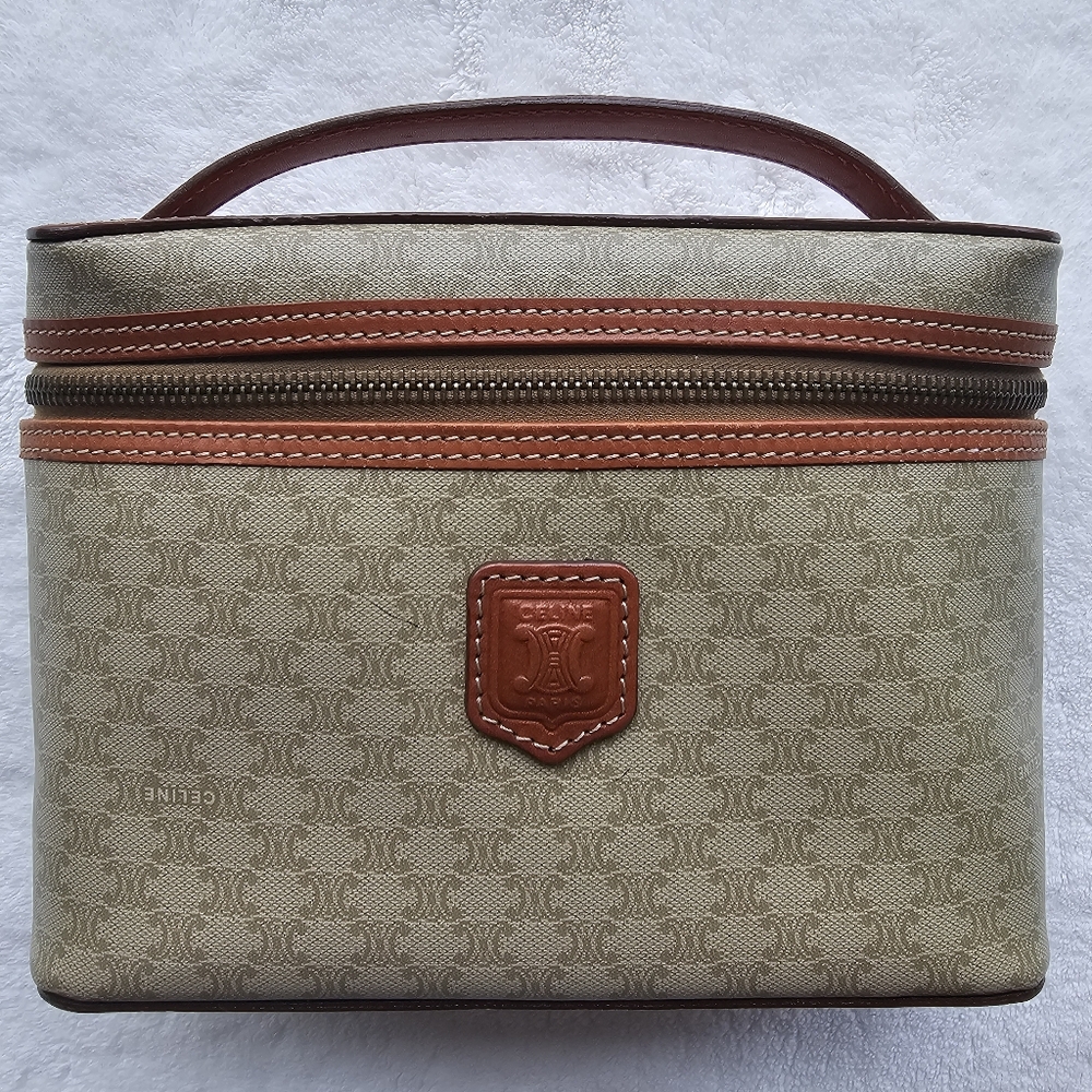 Celine Beige and Brown Toiletry Bag